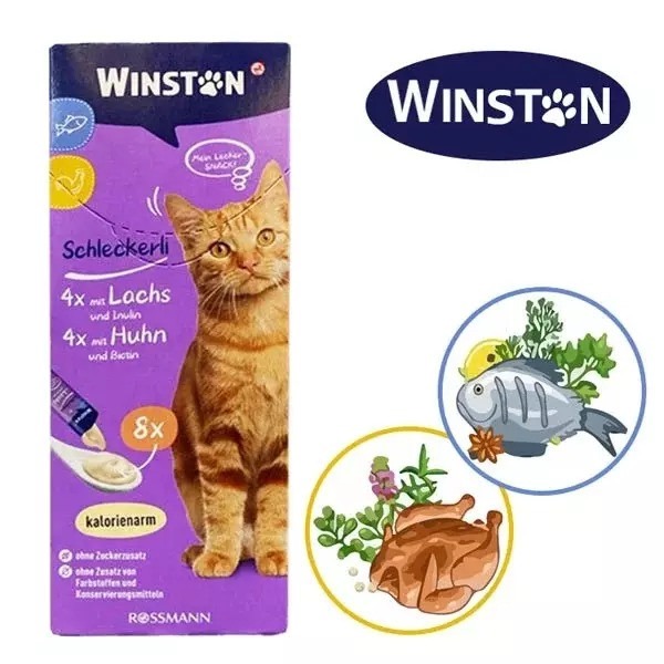 بستنی گربه وینستون طعم مرغ و بیوتین Winston