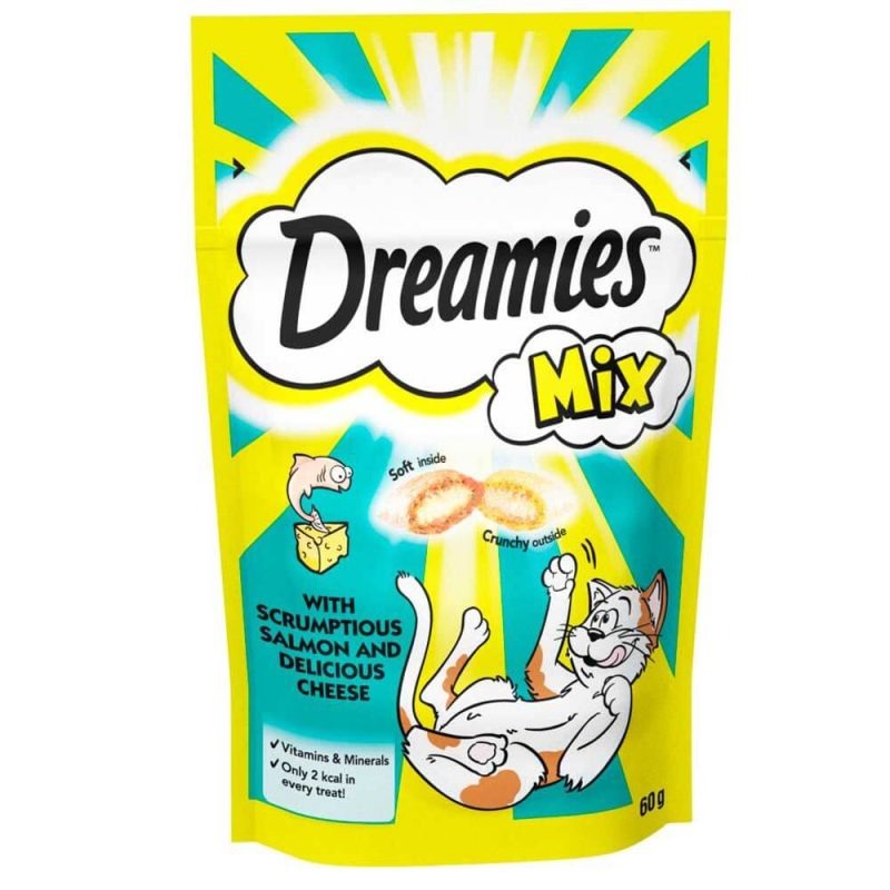 تشویقی مغزدار گربه دریمیز Dreamies – طعم سالمون...